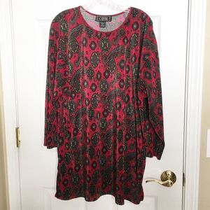 Vintage Burgundy Paisley Tunic